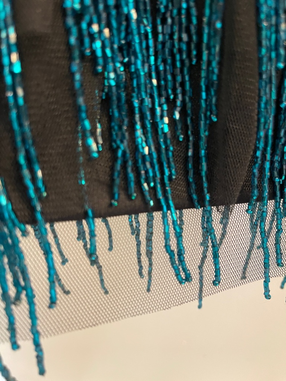 Ombre Fringe Mini Dress in Blue, Pink & Green - Picture 10 of 12